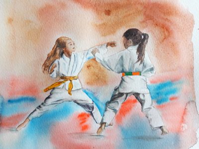 Kumite Karaté Aquerelle